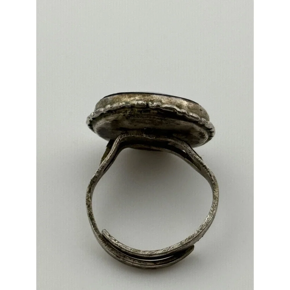 Vintage Silver Tone Butterfly Wing Adjustable Ring AS IS‎